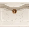 03-ivory-single-bowl-marble-vein-sink-brass-drain سینک گرانیتی تک لگن بزرگ مدل ریرا ZINAS