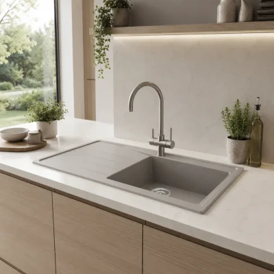 05-installed-gray-wide سینک گرانیتی تک لگن سینی دار مدل شورم ZINAS