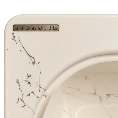 08-cream-marble-sink-corner-brass-plaque سینک گرانیتی تک لگن بزرگ مدل ریرا ZINAS