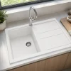 zinas-single-bowl-sink-drainer-96x49-5-white-chrome-installed-close سینک گرانیتی تک لگن با سینی مانلی ZINAS