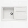 zinas-single-bowl-sink-drainer-96x49-5-white-chrome-product-front سینک گرانیتی تک لگن با سینی مانلی ZINAS