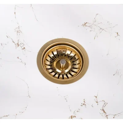 siphon-sink-granite-gold-installed سیفون سینک گرانیتی تک لگن زیناس